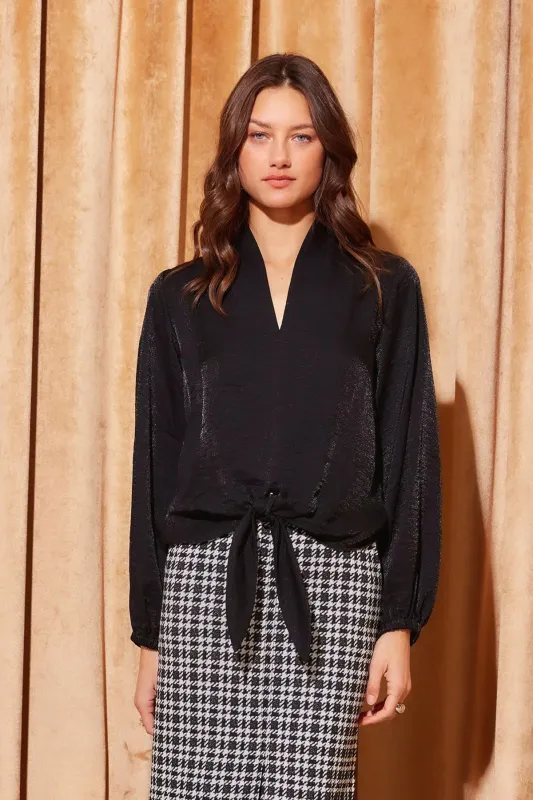 Scarlet Tie Front Top sold by French Cuff