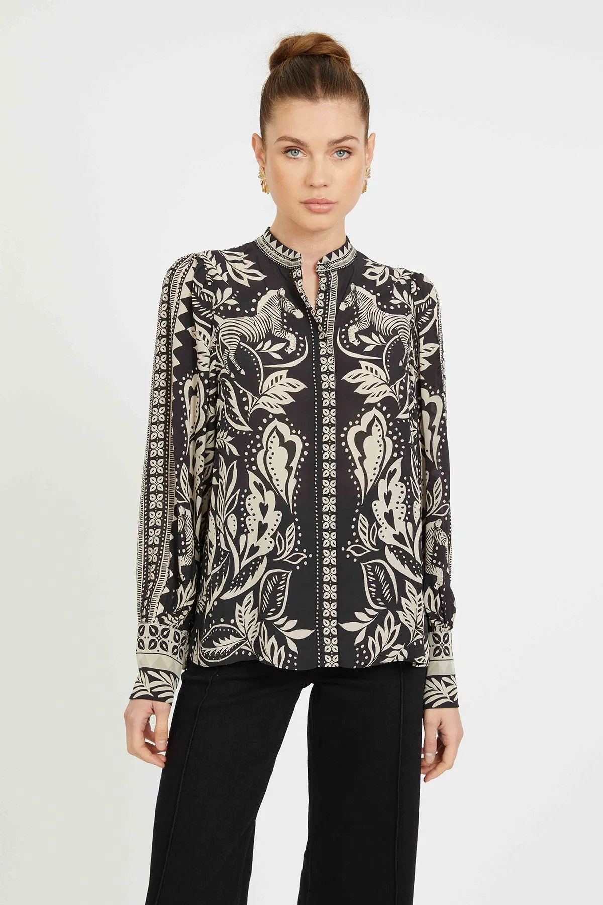 Riley Top in Zebra Fern sold by French Cuff