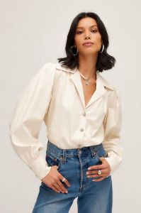 Faux Leather Top sold by French Cuff
