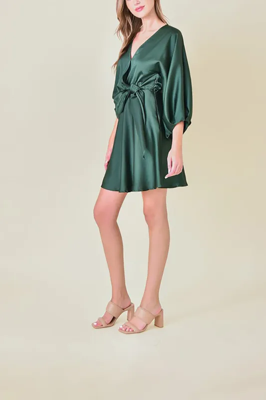V Neck Puff Sleeves Surplice Dress sold by French Cuff