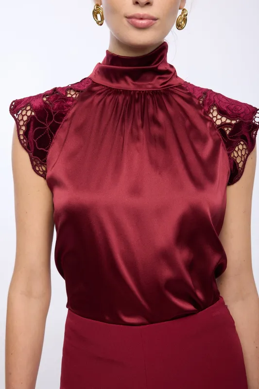 Rachel Velvet Lace Halter Blouse sold by French Cuff