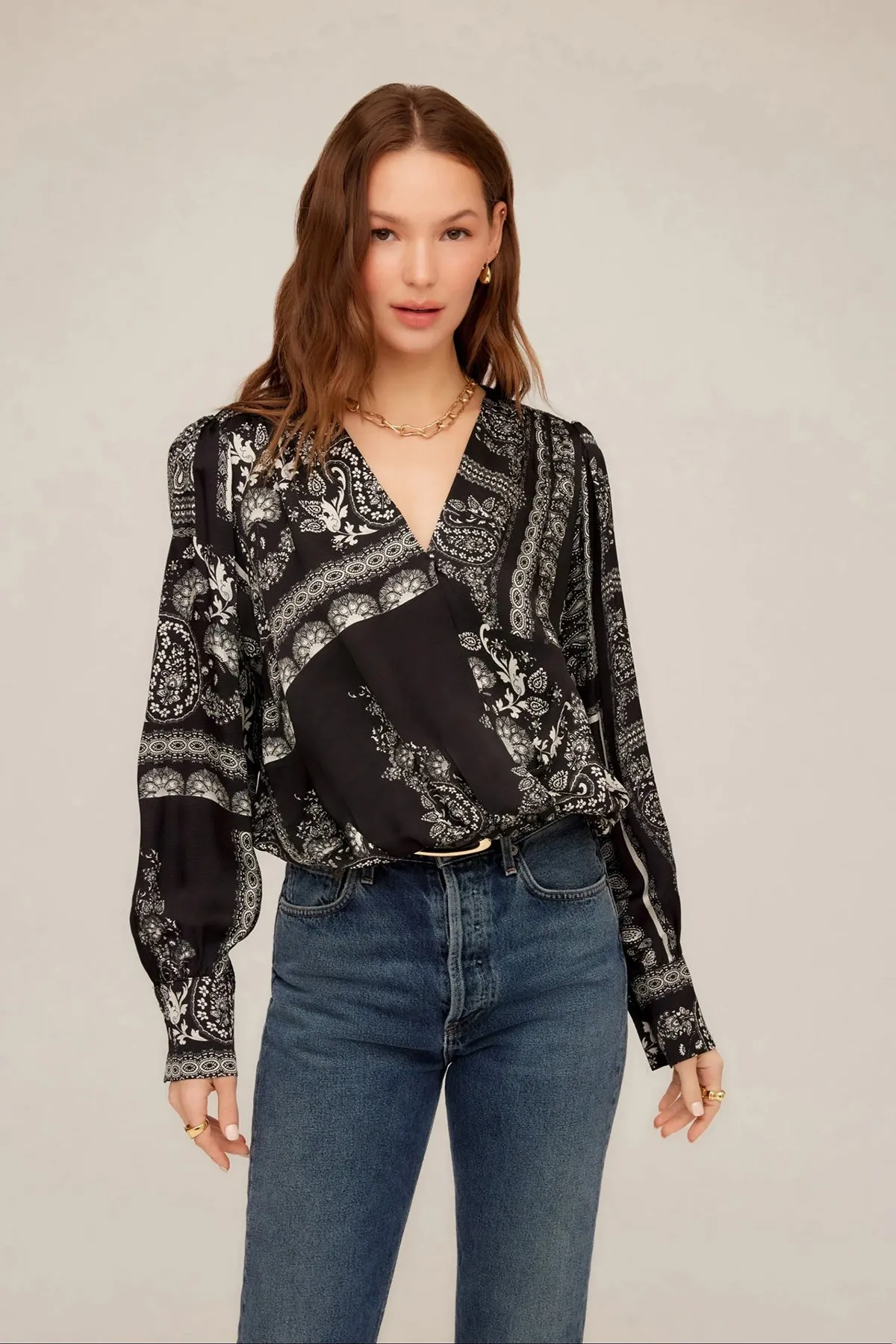 Ines Drape Front Top sold by French Cuff product image thumbnail 4