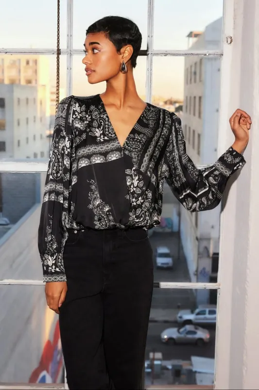 Ines Drape Front Top sold by French Cuff