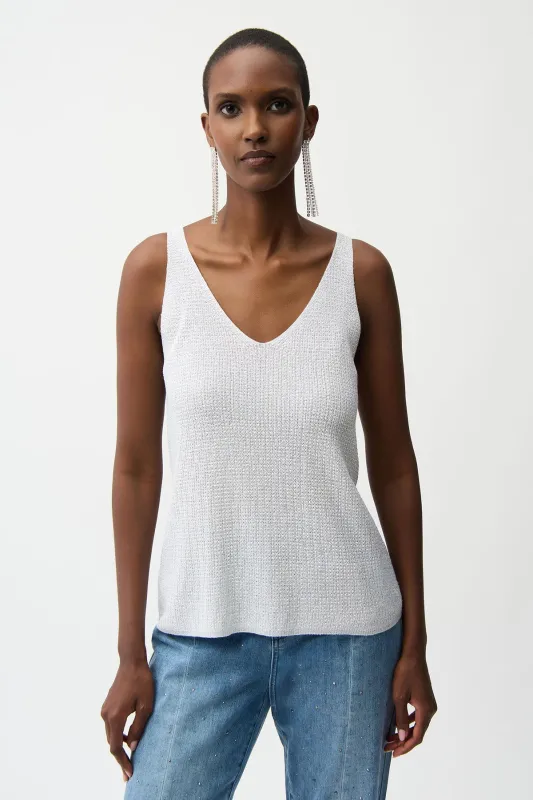 Metallic Knitted Camisole with Rhinestones made by Joseph Ribkoff