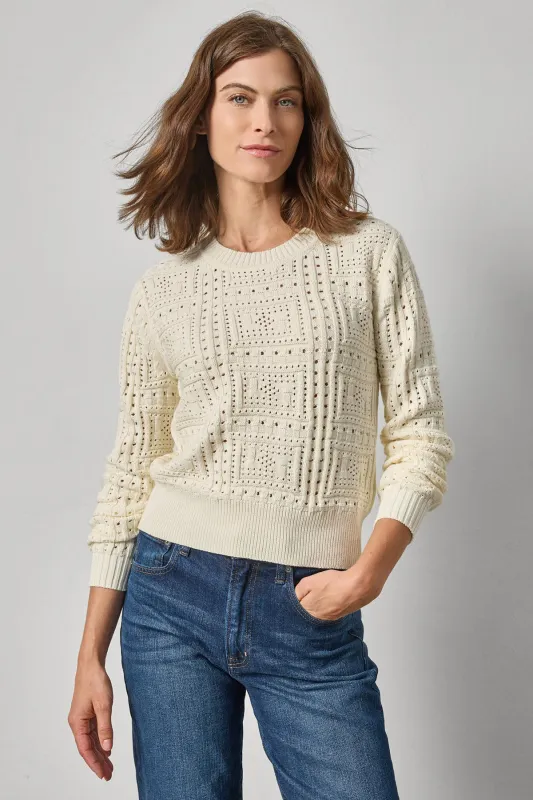 Patchwork Stitch Crewneck Sweater made by Lilla P