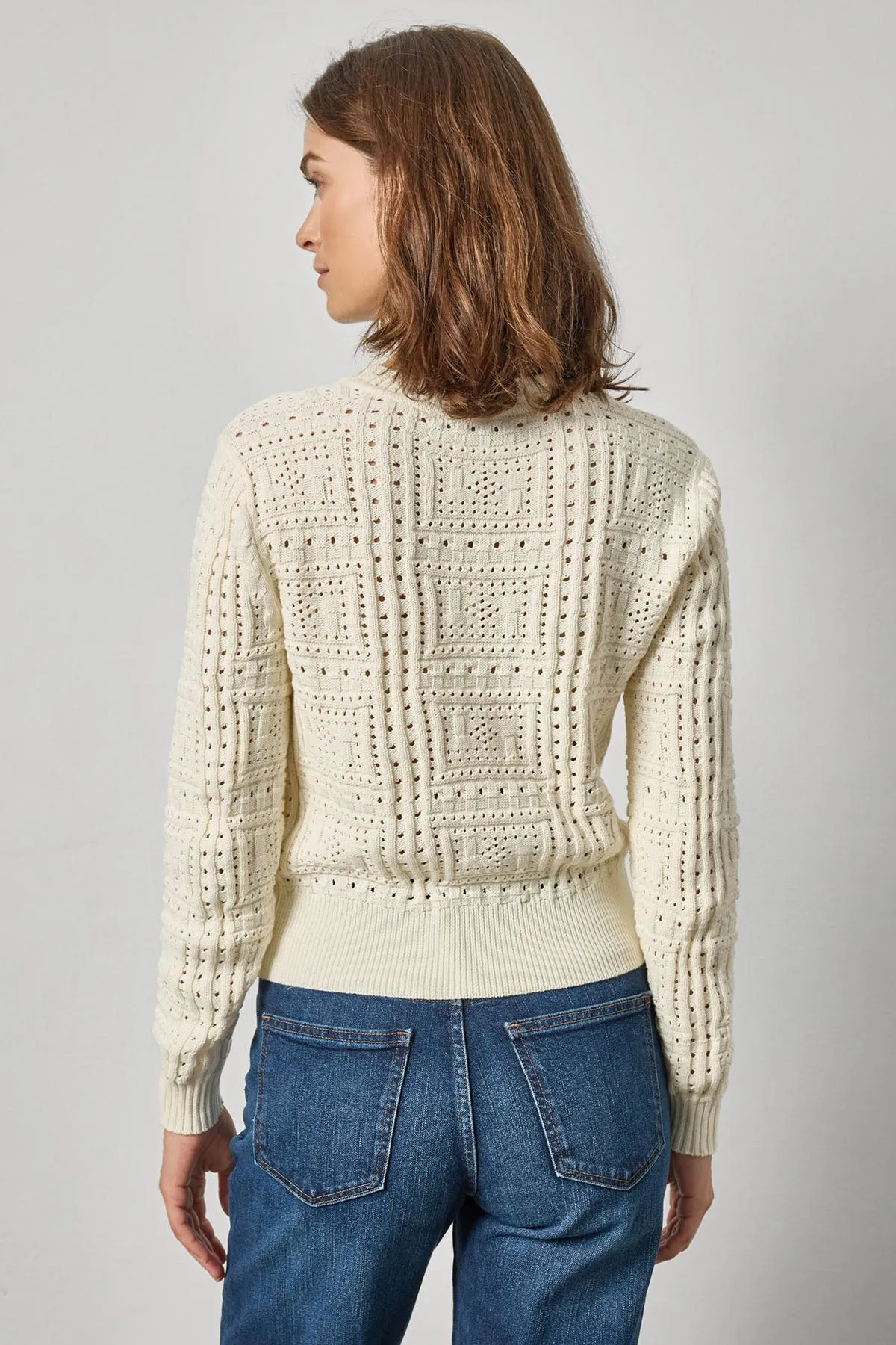 Patchwork Stitch Crewneck Sweater sold by French Cuff product image thumbnail 2
