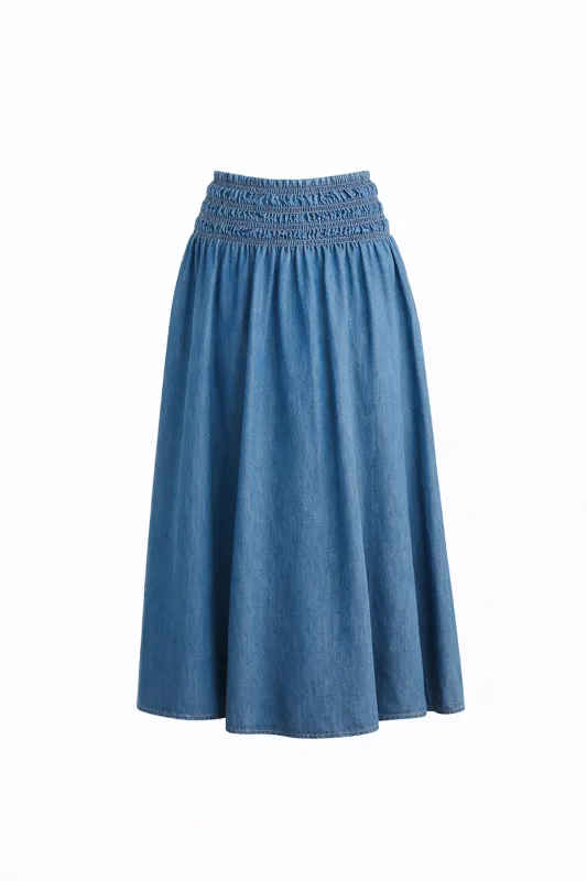 Smocked Waistband Skirt made by French Cuff