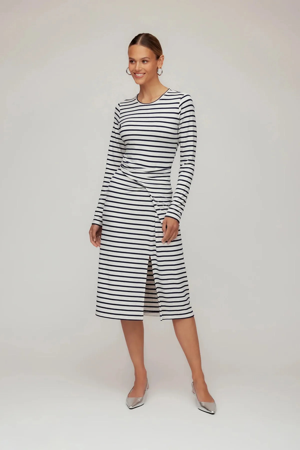 Sadie Side Drape Midi Dress sold by French Cuff product image thumbnail 3