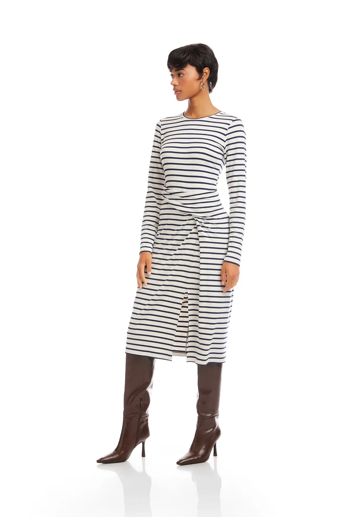 Sadie Side Drape Midi Dress sold by French Cuff product image thumbnail 4