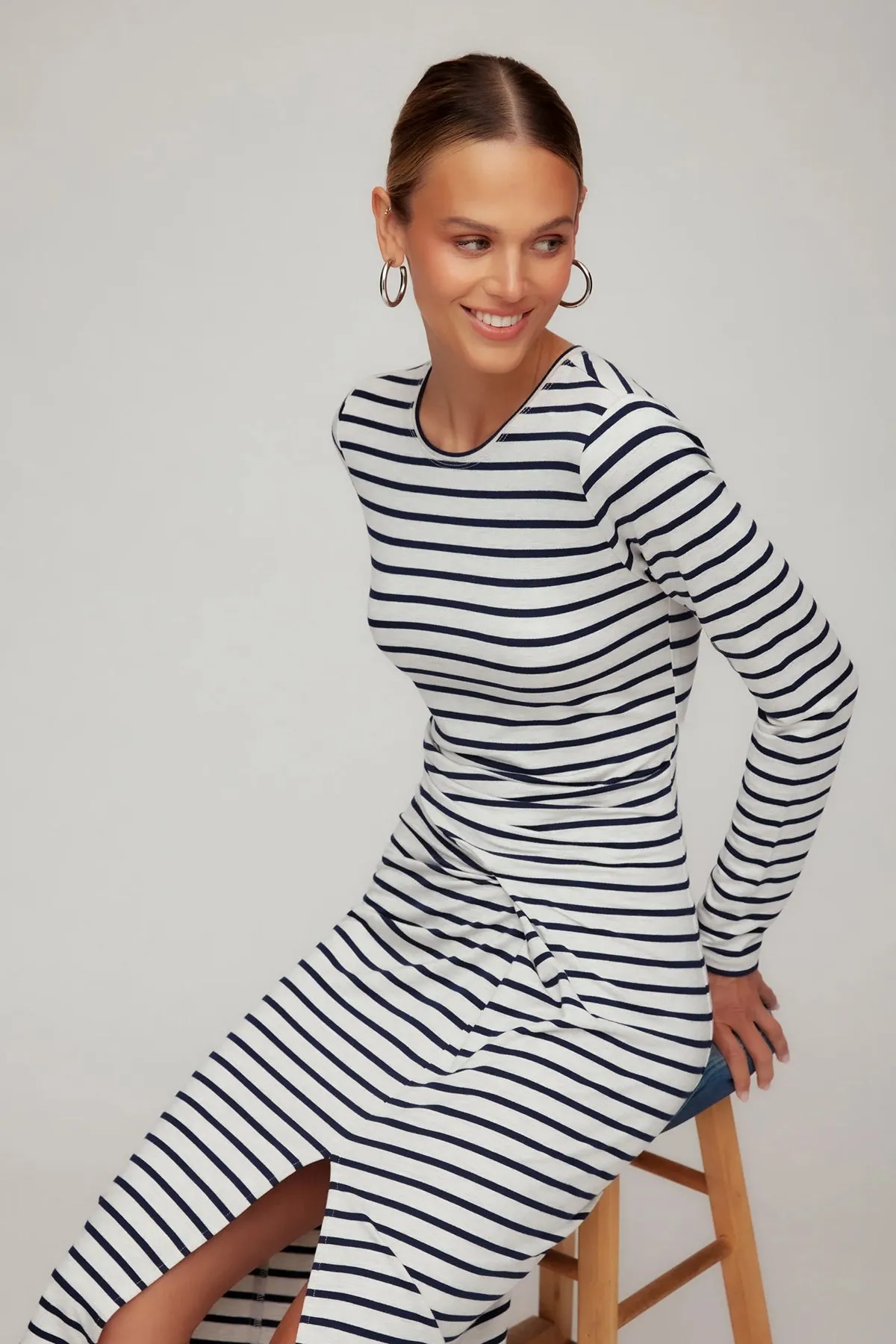 Sadie Side Drape Midi Dress sold by French Cuff product image thumbnail 2