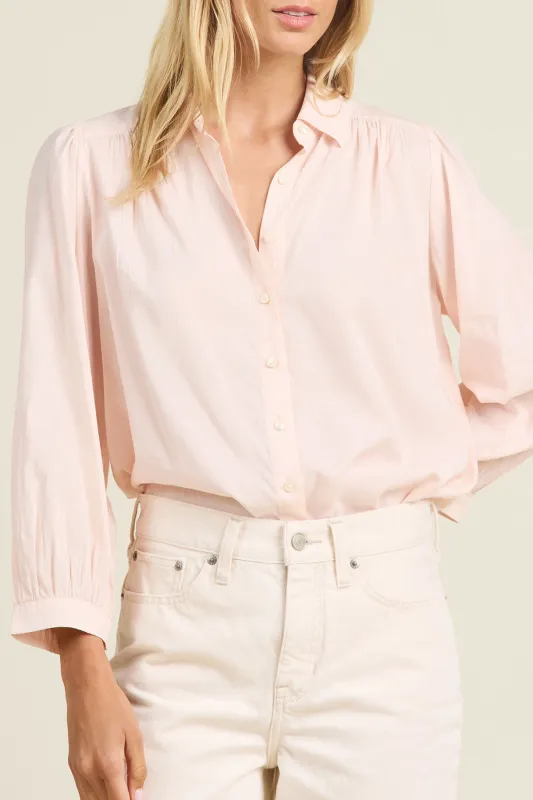 Zola Blouse Pink Micro Stripe sold by French Cuff