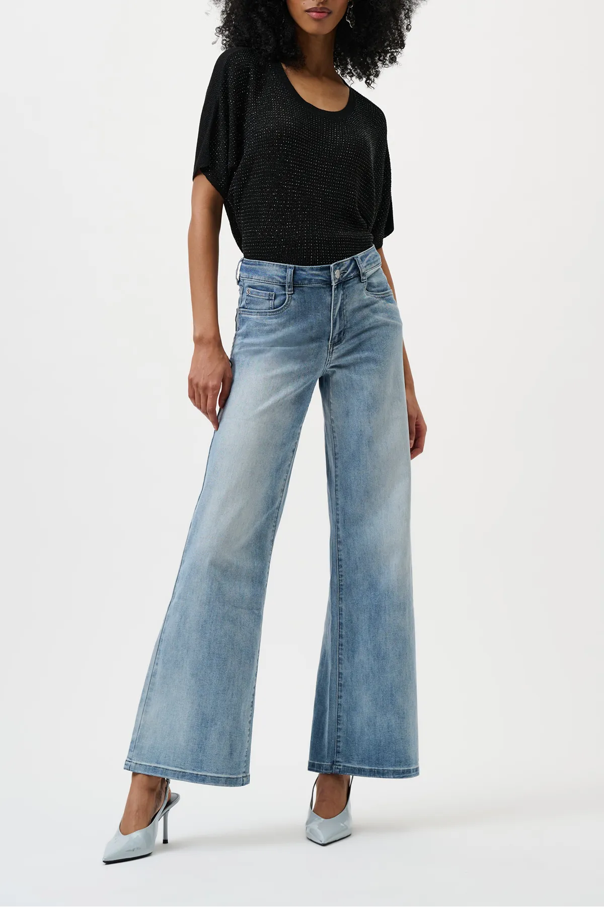 Goldie Classic Wide-Leg Stretch Jeans sold by French Cuff