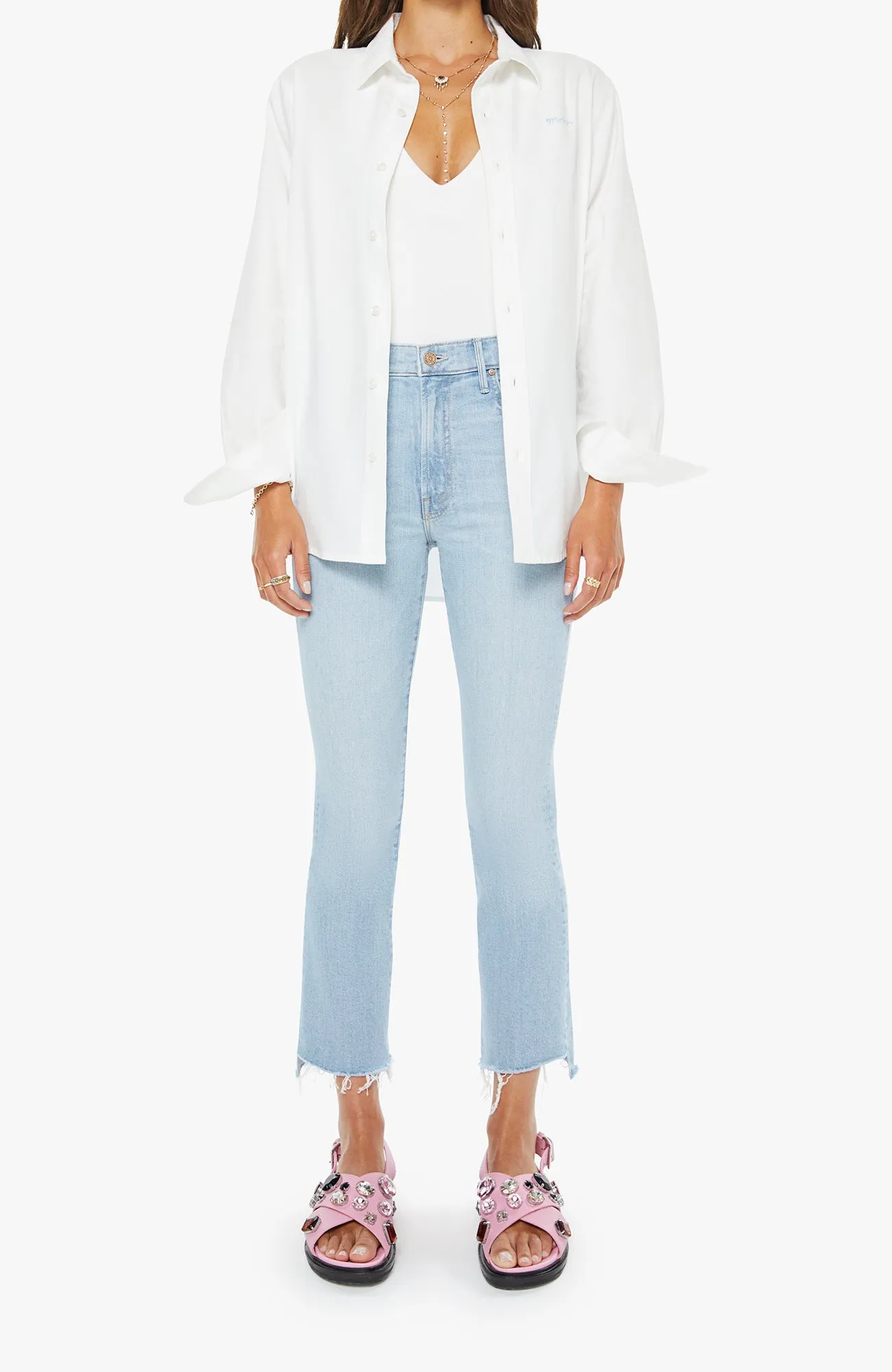 The Insider Crop Step Fray sold by French Cuff