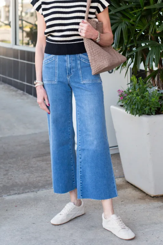 Anessa with Quincy Pockets + Raw Hem sold by French Cuff