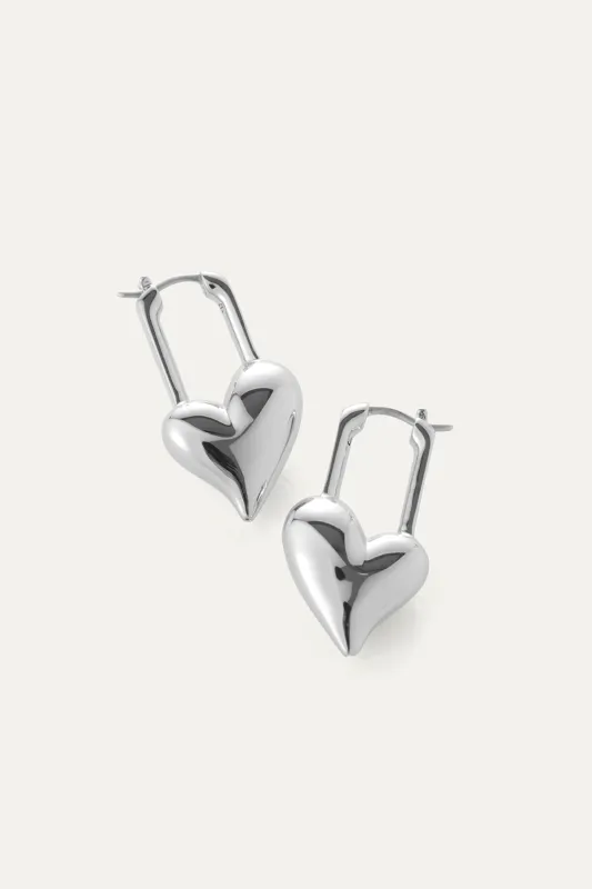 Padlock Heart Earrings made by JENNY BIRD