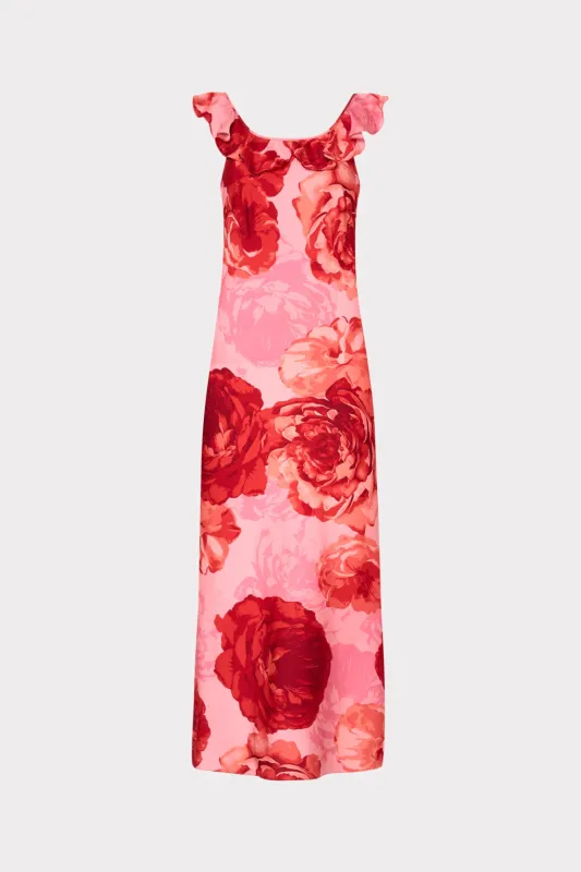 Scarlett Printed Ruffle Neck Dress made by Milly