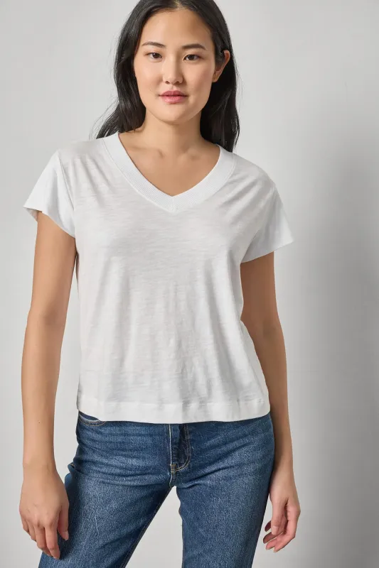 Relaxed Short Sleeve V-Neck Tee made by Lilla P