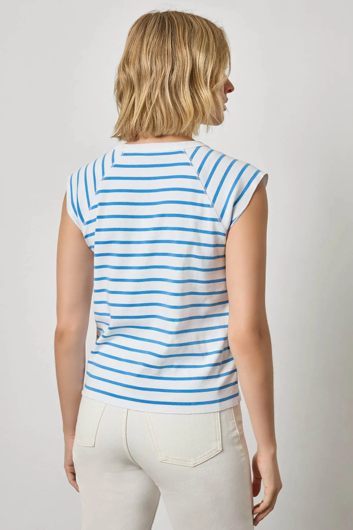 Rib Stripe Short Sleeve Scoop Neck sold by French Cuff product image thumbnail 2