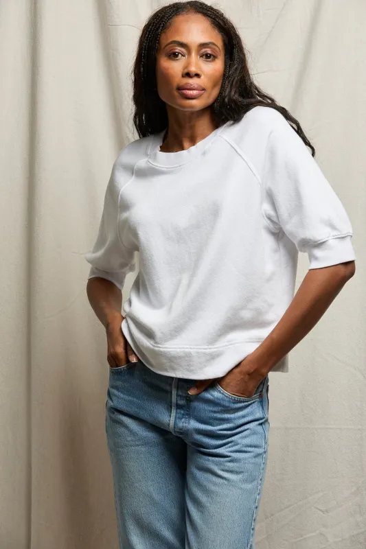 Effie French Terry Bubble Sleeve Sweatshirt made by Perfectwhitetee