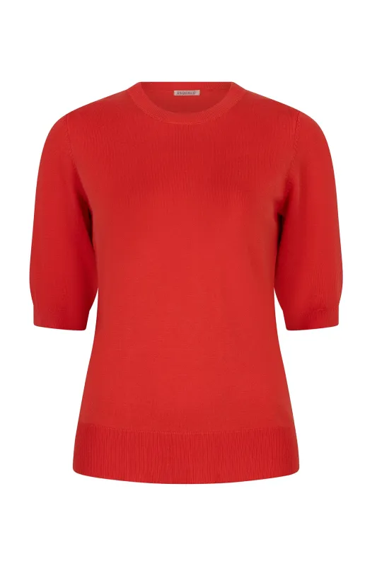 Sweater Short Sleeve Ribbed Basic Knit made by French Cuff