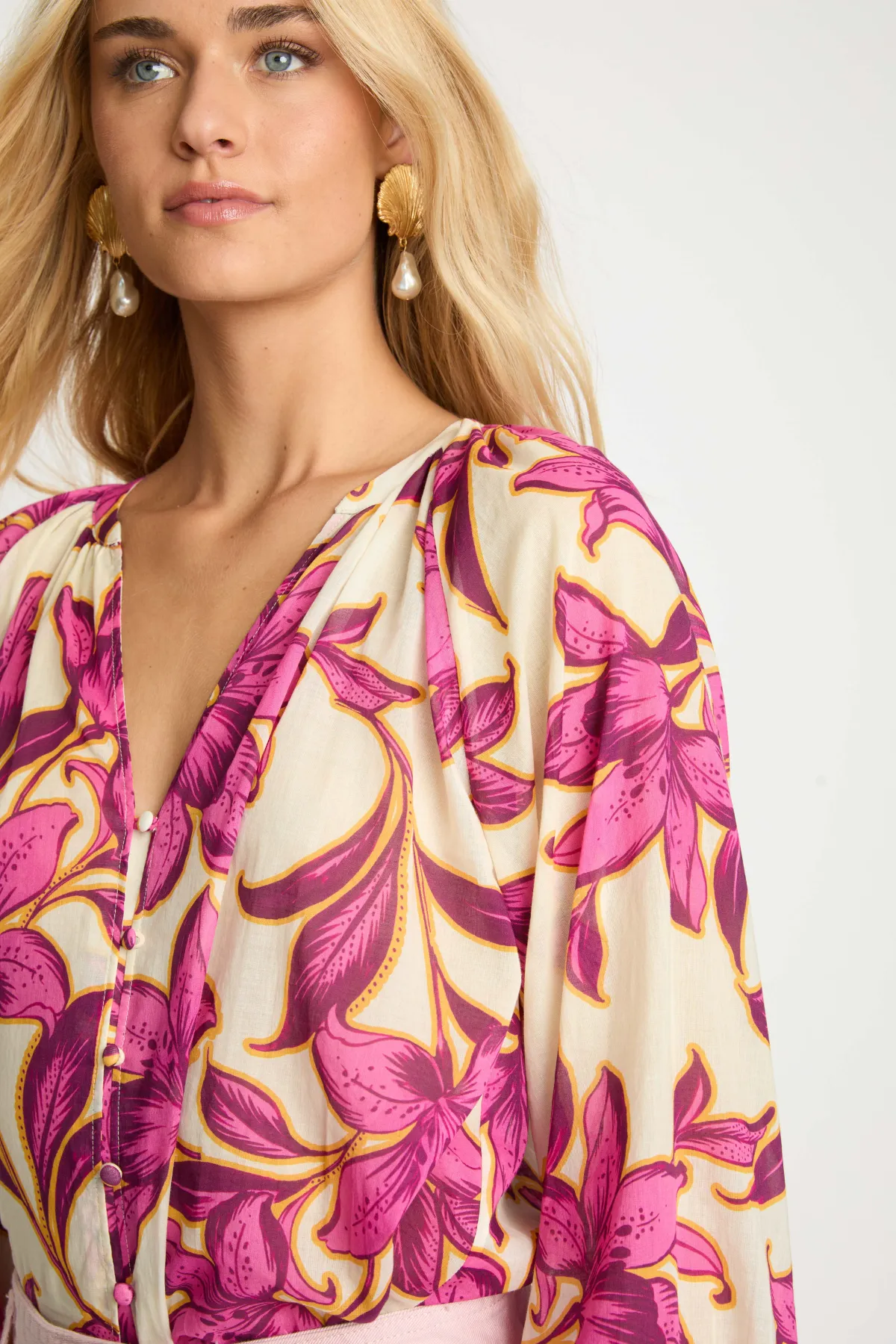 Ariana Top in Fuchsia Floret sold by French Cuff product image thumbnail 3