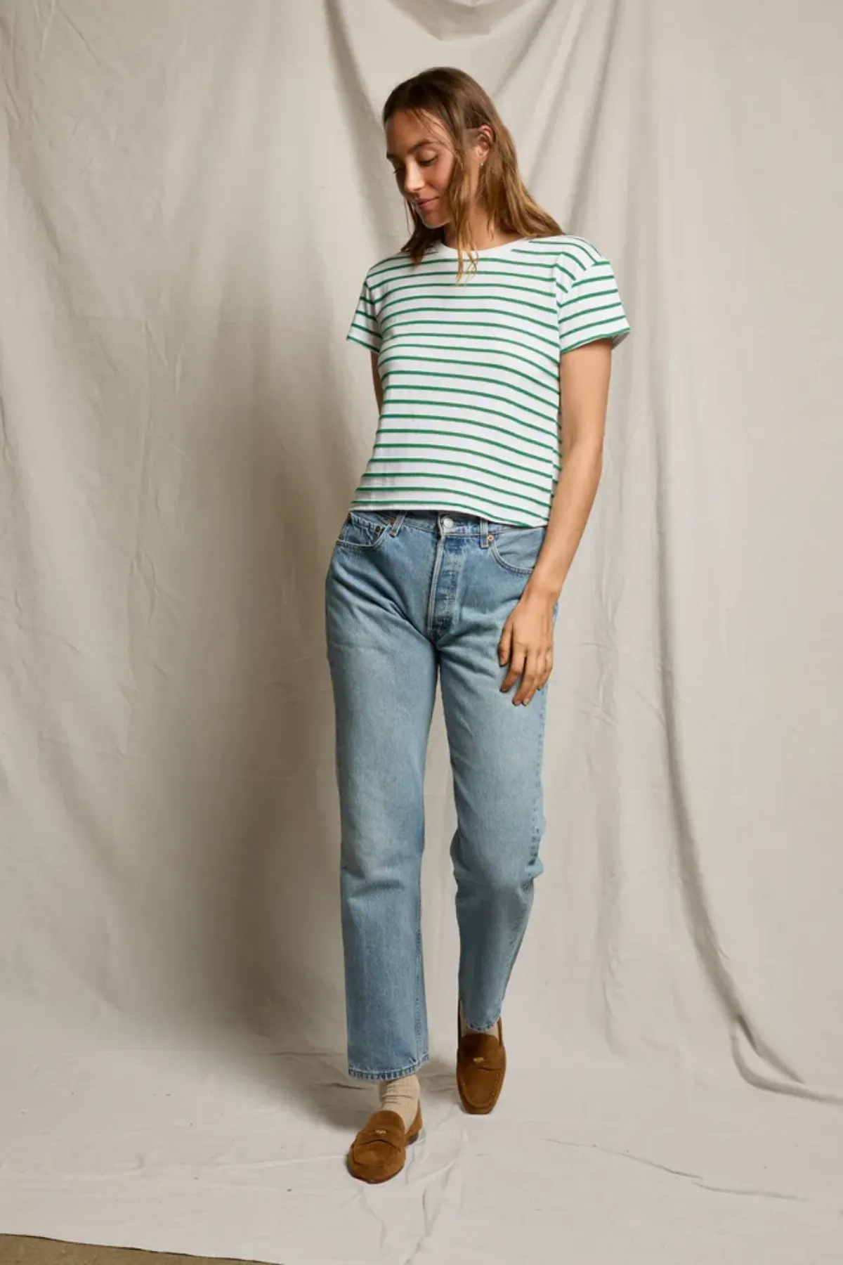 Everett Jersey Stripe Boxy Crewneck Tee sold by French Cuff product image thumbnail 2