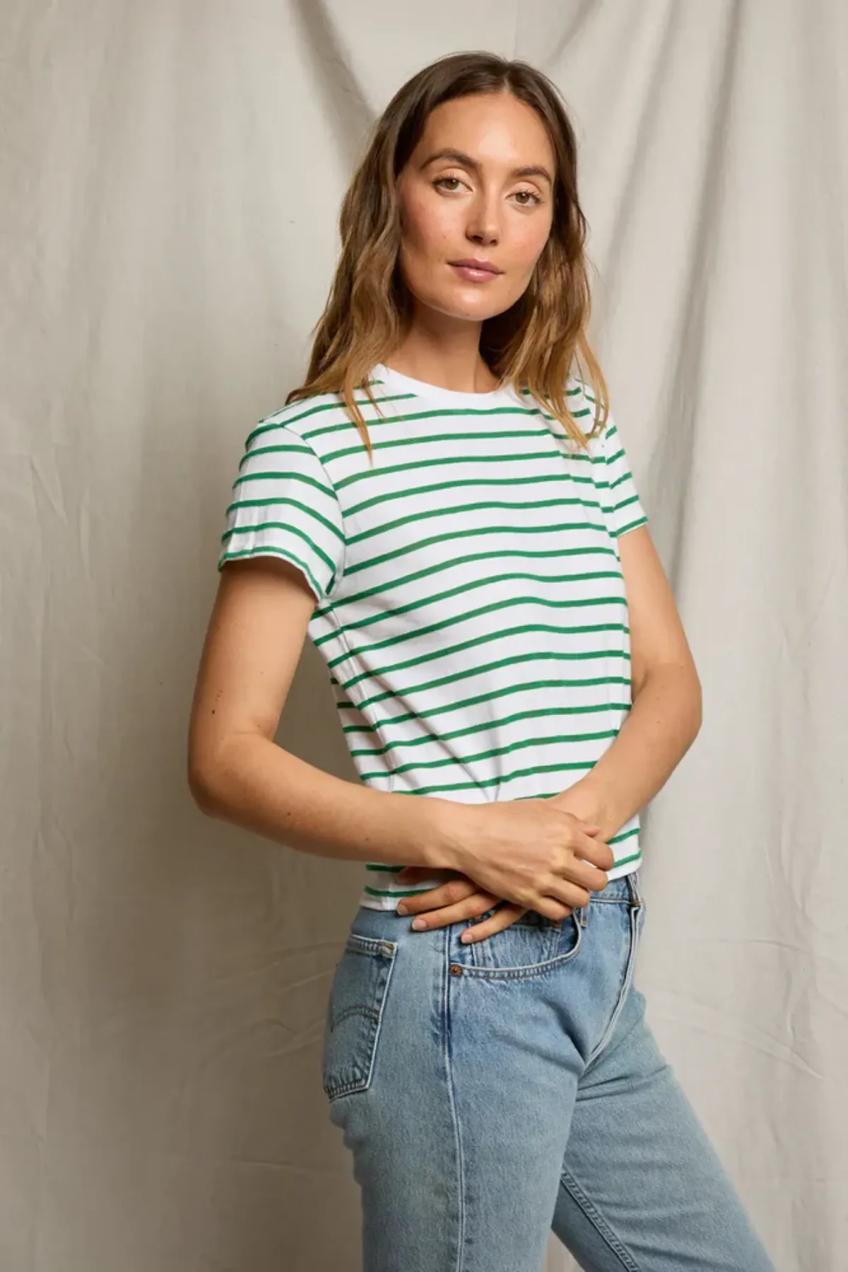 Everett Jersey Stripe Boxy Crewneck Tee sold by French Cuff product image thumbnail 3