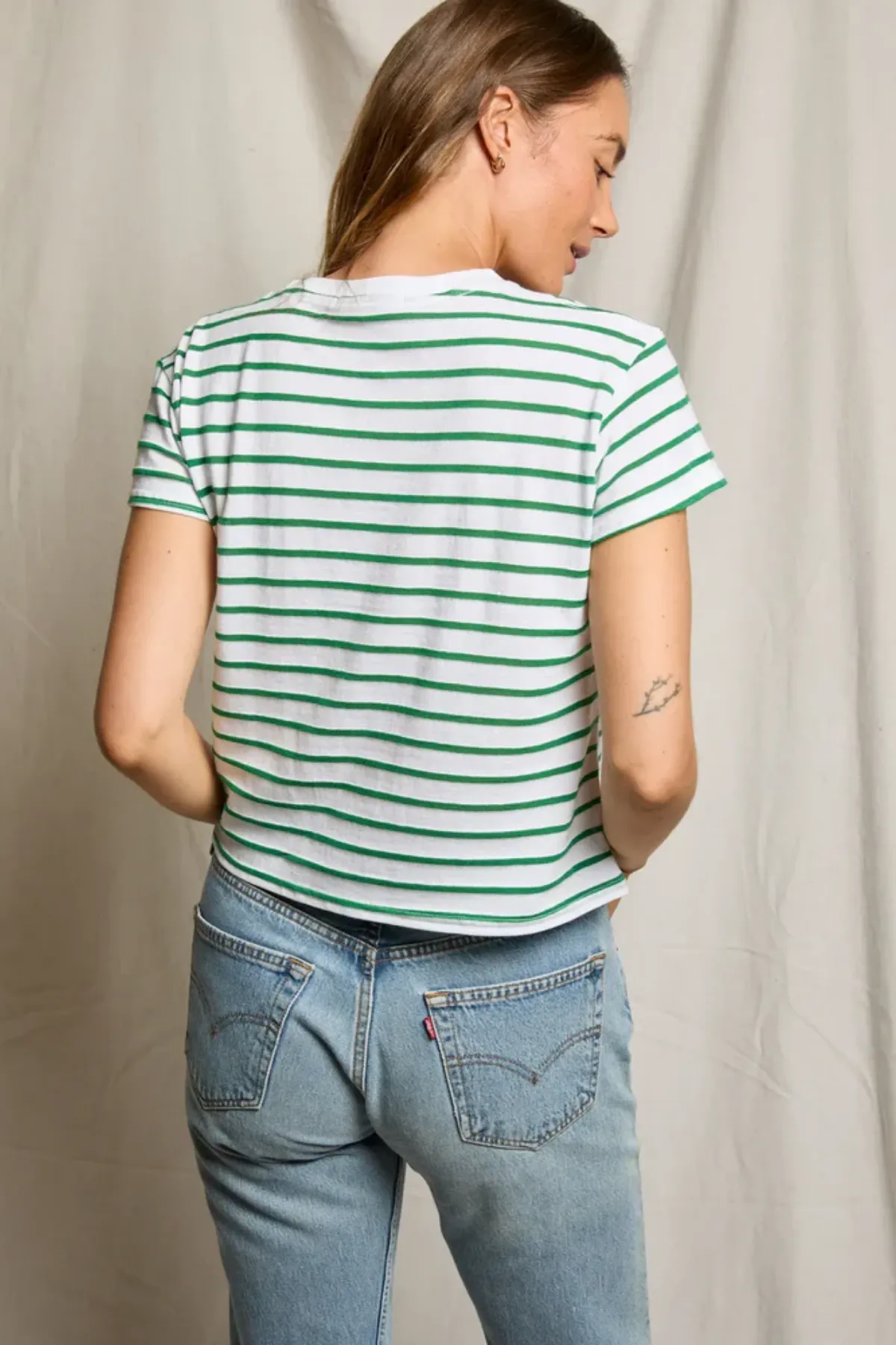 Everett Jersey Stripe Boxy Crewneck Tee sold by French Cuff product image thumbnail 4