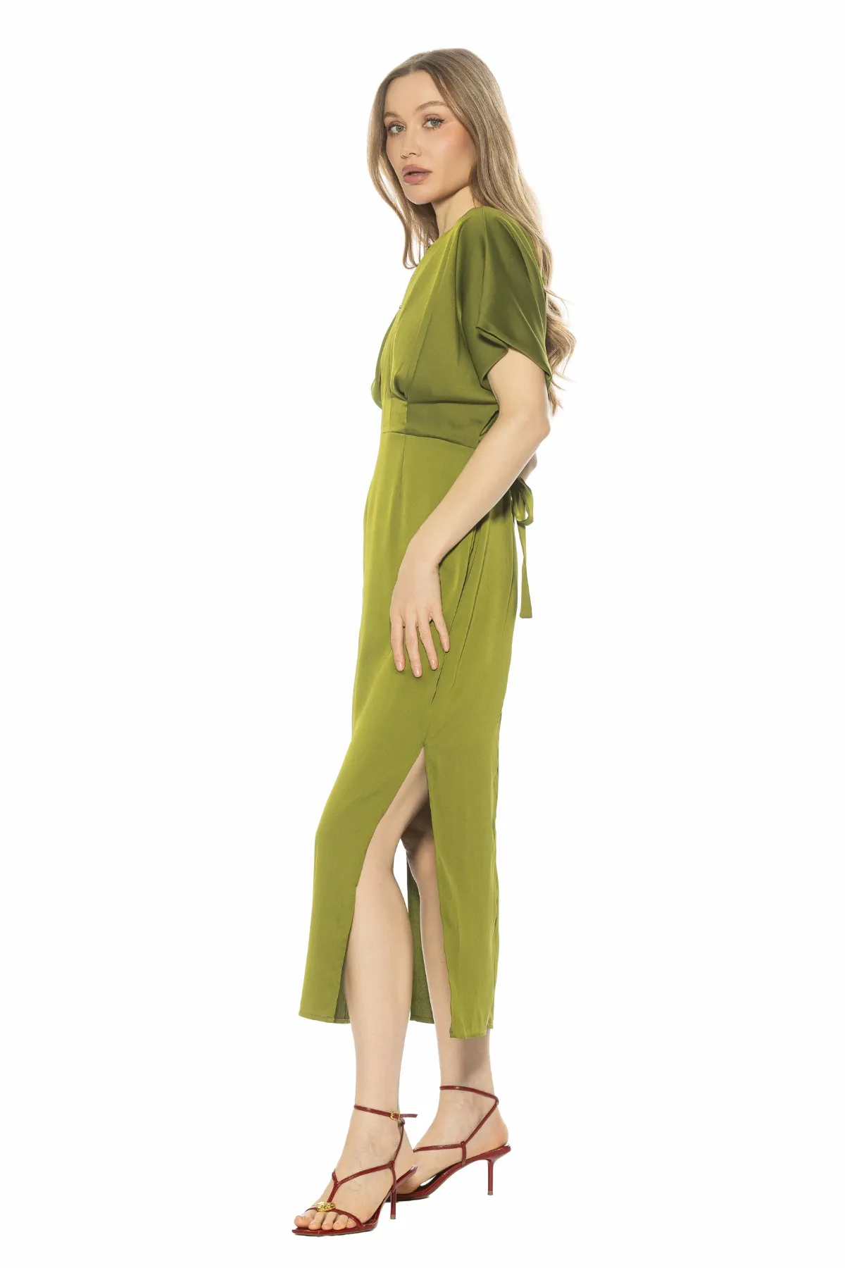 Draped Sleeve Midi Dress sold by French Cuff product image thumbnail 2