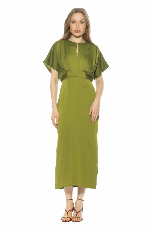 Draped Sleeve Midi Dress made by Alexia Admor