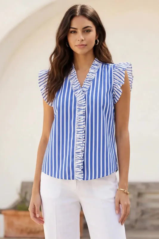 Kelly Ruffle Sleeve Top made by Fifteen Twenty