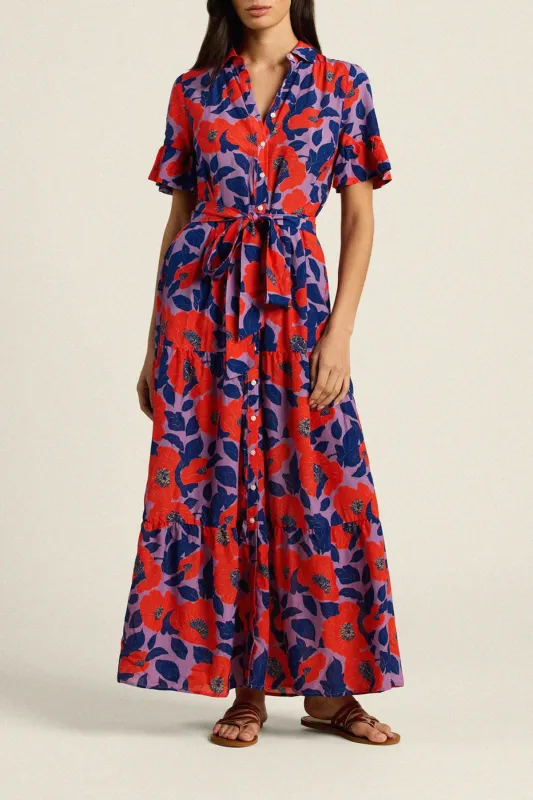 Martine Dress Poinciana Floral made by Trovata