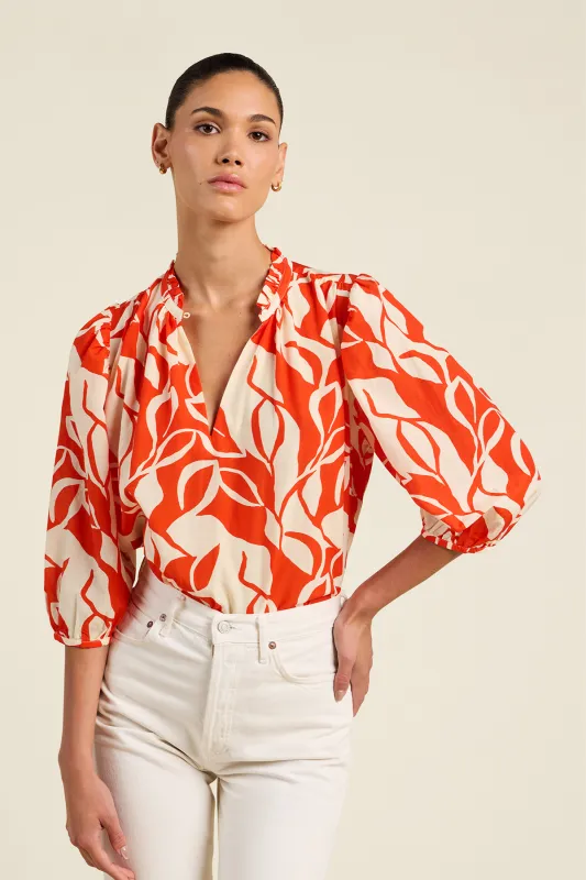 Orly Blouse Red Amaranta made by Trovata