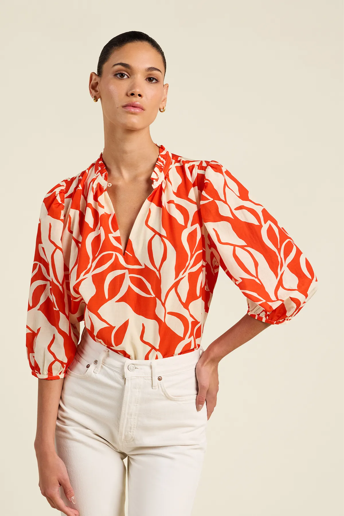 Orly Blouse Red Amaranta sold by French Cuff