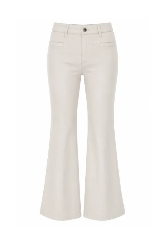 High Waisted Flare Leg Chino Pant made by French Cuff