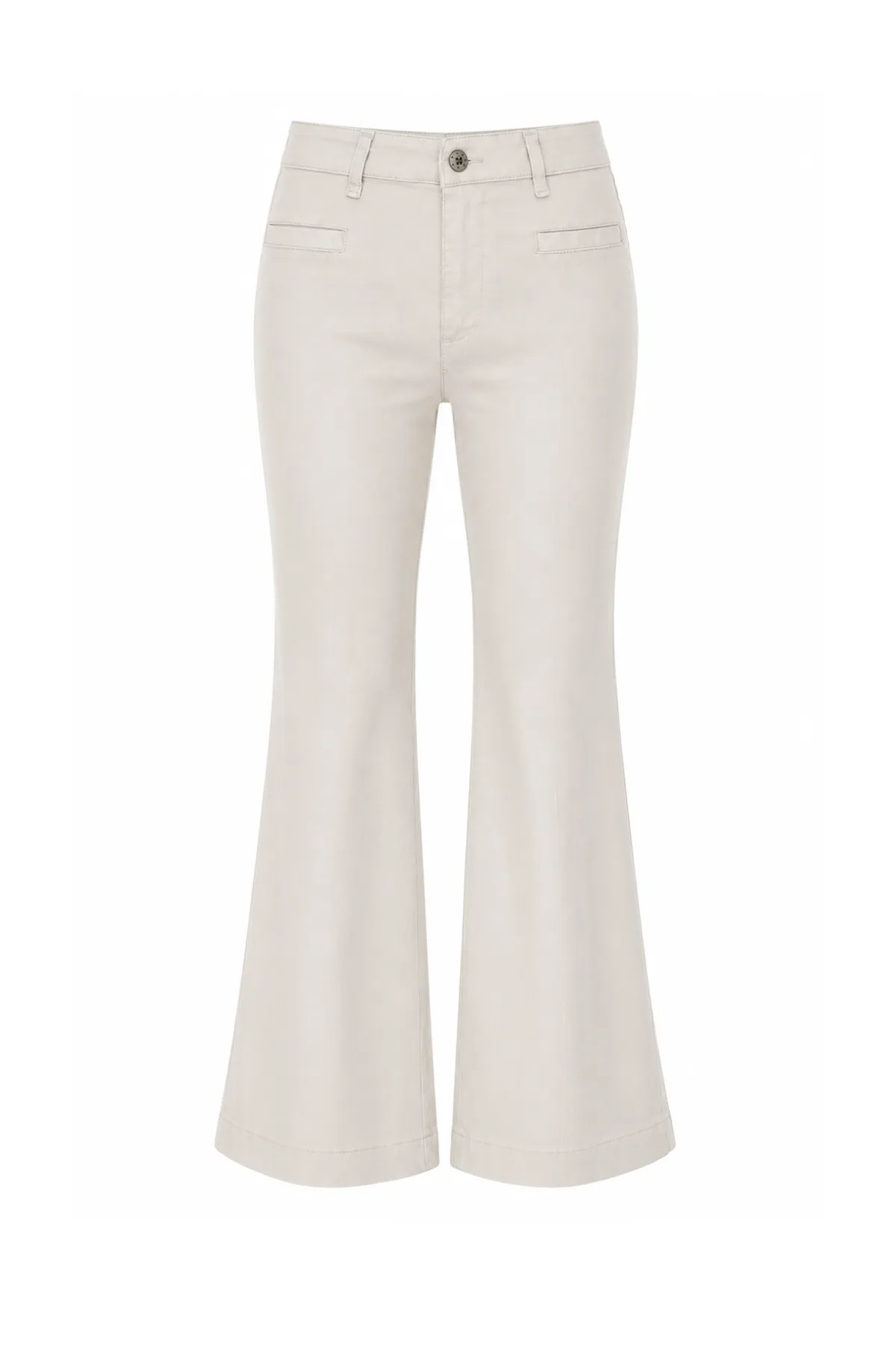 High Waisted Flare Leg Chino Pant sold by French Cuff