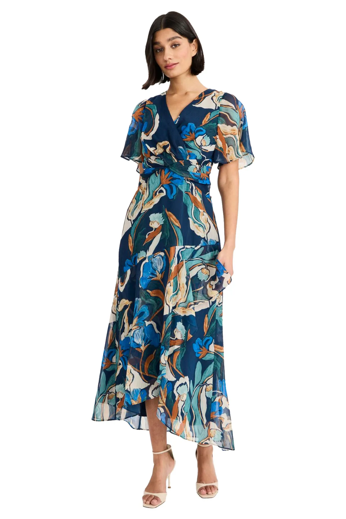 Short Sleeve Printed Midi Dress sold by French Cuff