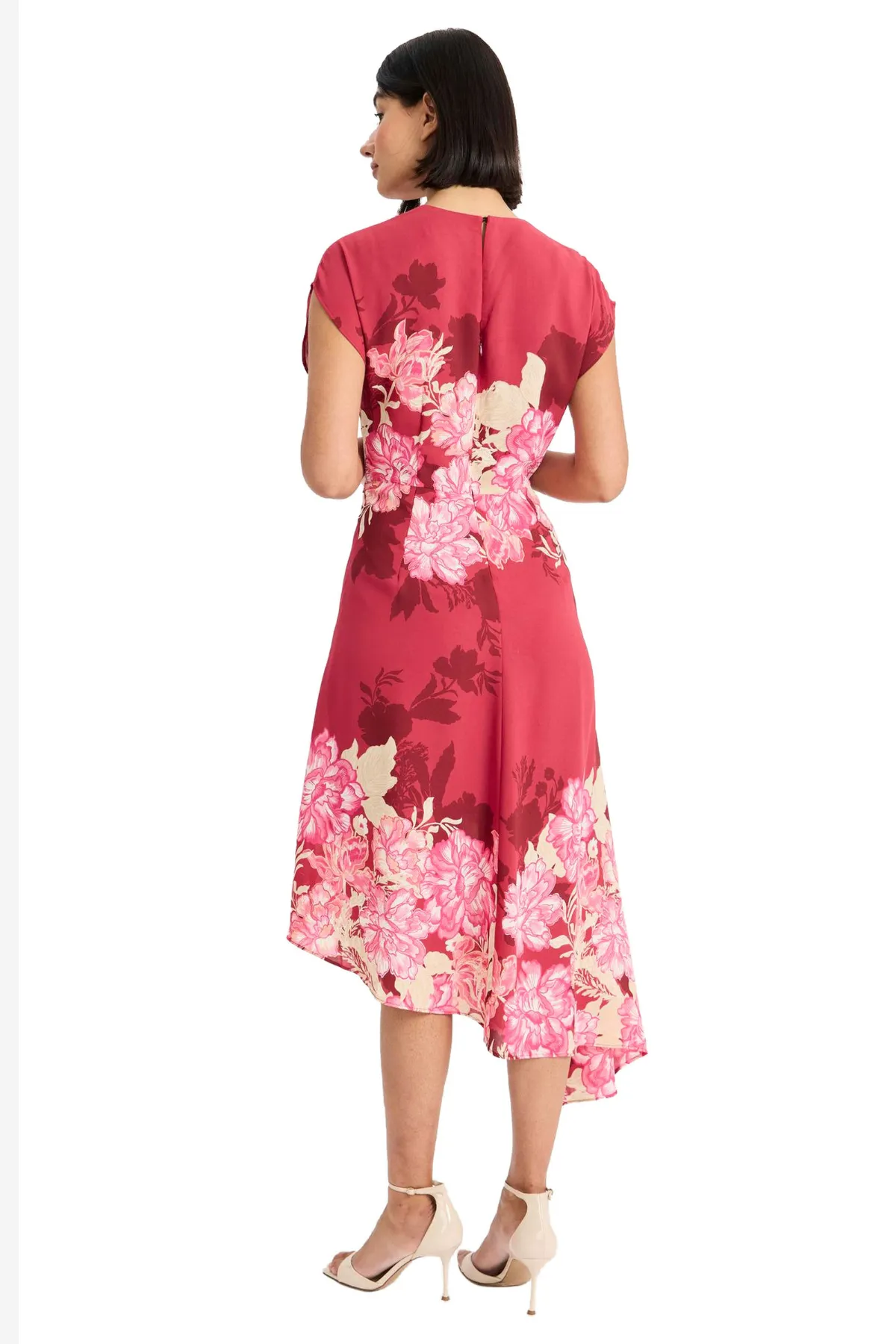 Short Sleeve Asymmetrical Hem Midi Dress sold by French Cuff product image thumbnail 2