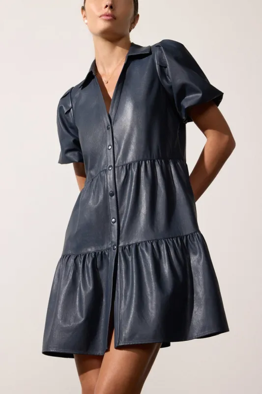 Havana Vegan Leather Mini Dress sold by French Cuff