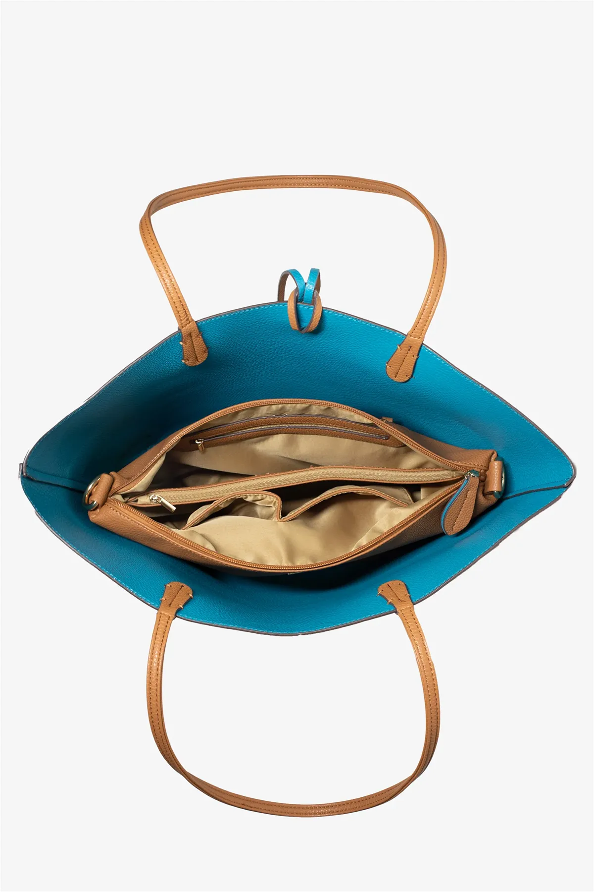 Departure Tote - Camel / Teal sold by French Cuff product image thumbnail 3
