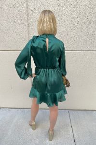Satin Tie Neck Mini Dress sold by French Cuff