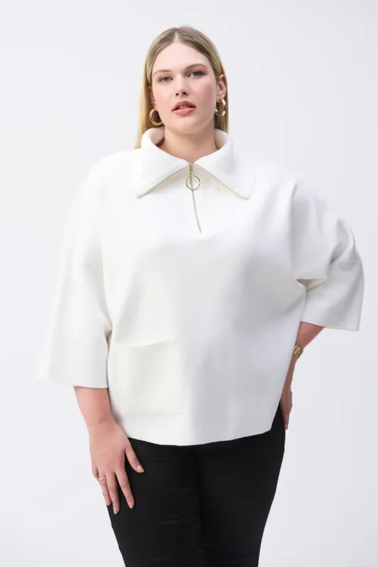 Jacquard Zipped Collar Sweater sold by French Cuff