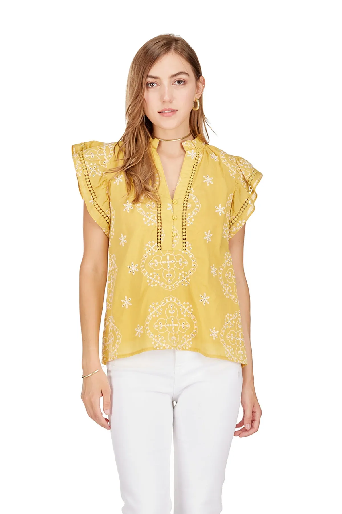 Gold Embroidery Top sold by French Cuff