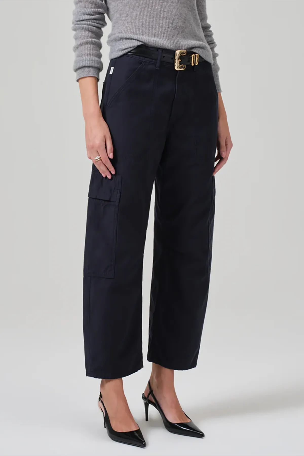 Marcelle Low Slung Cargo in Sateen sold by French Cuff