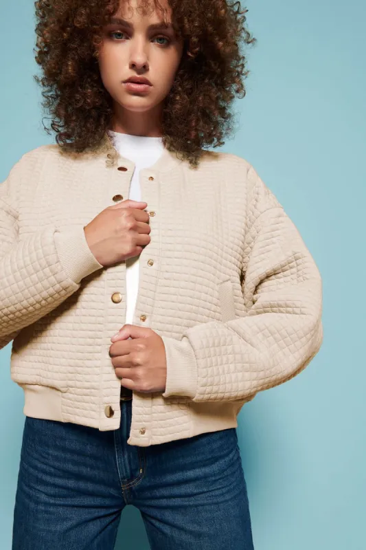 Logan Oversized Bomber- White Chocolate sold by French Cuff