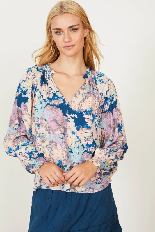 Miki Lilac Fields Top sold by French Cuff