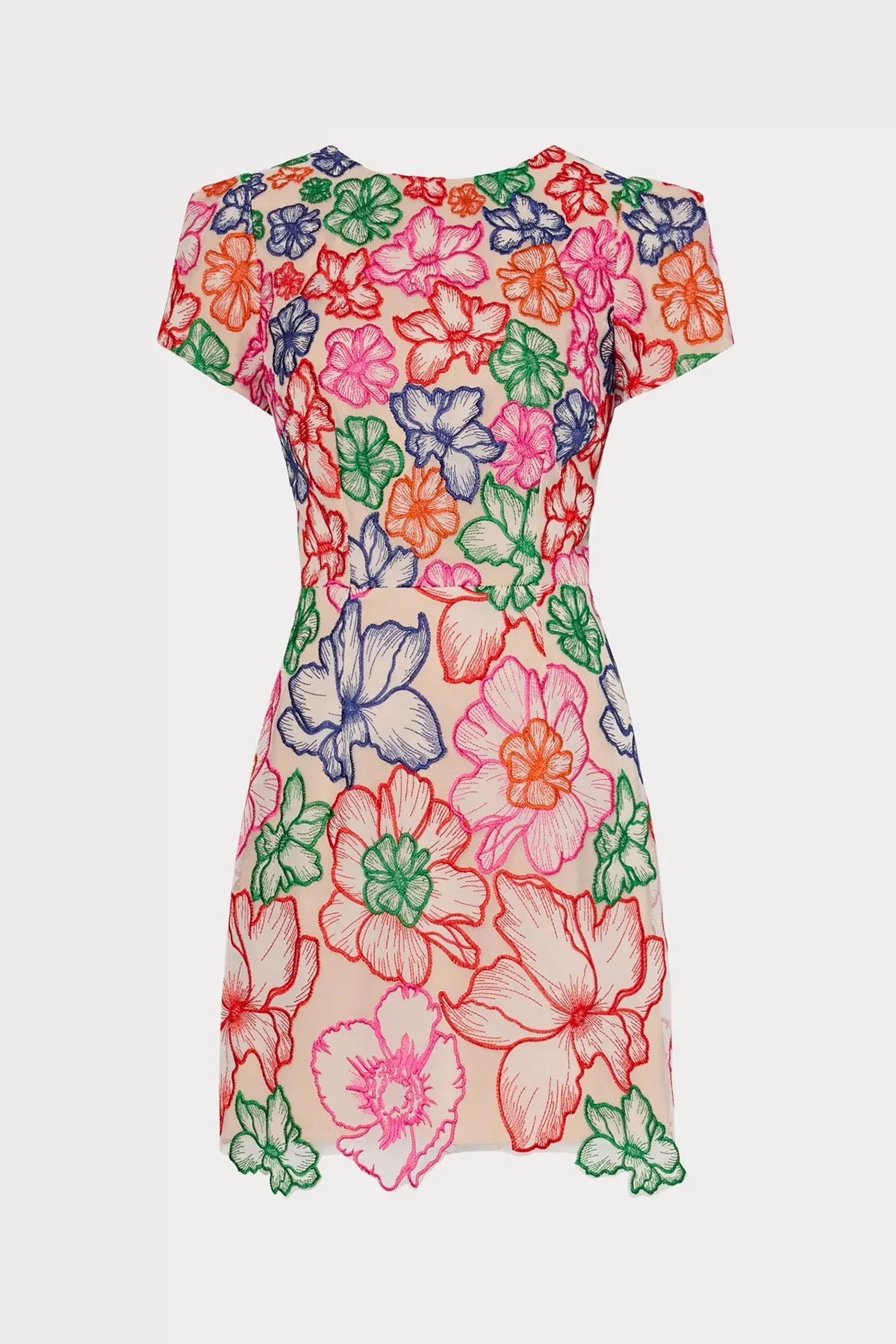 Kyla Cascading Floral Embroidered Dress sold by French Cuff