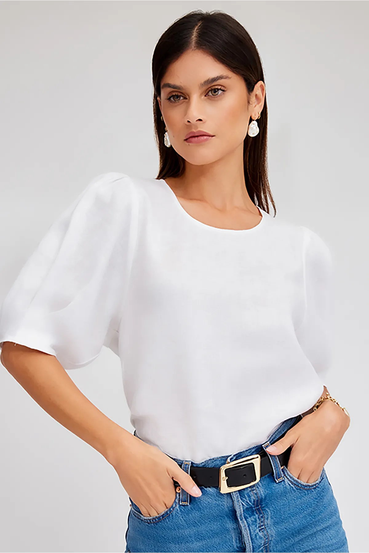 Poof Blouse - White sold by French Cuff