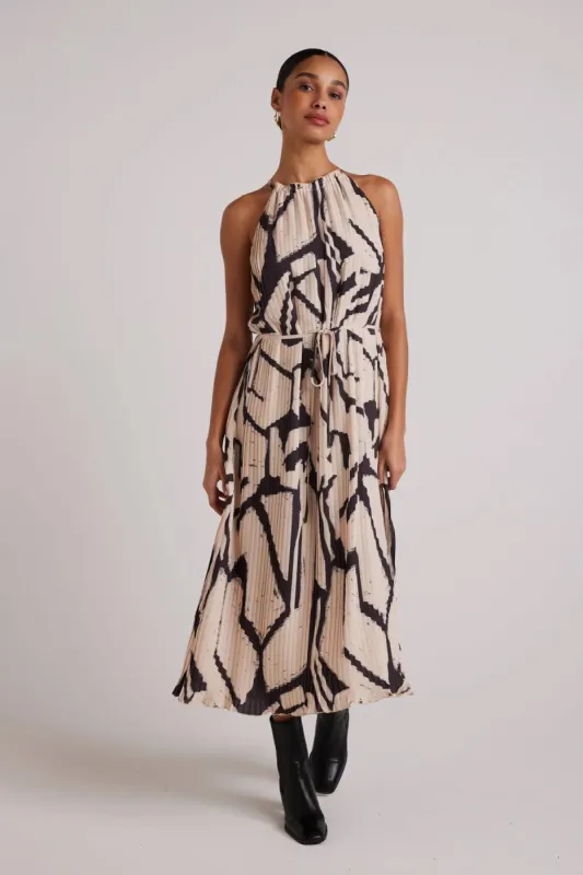 Pleated Halter Maxi Dress sold by French Cuff