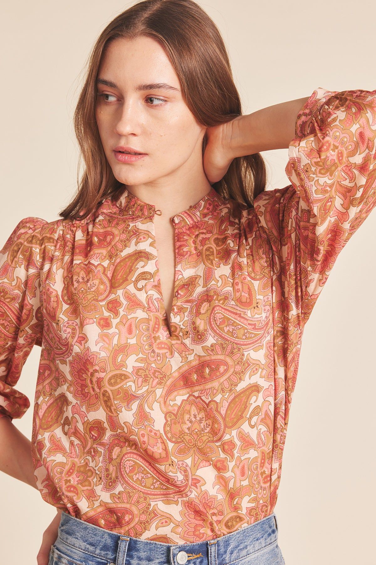 Bailey Blouse- Autumn Paisley sold by French Cuff